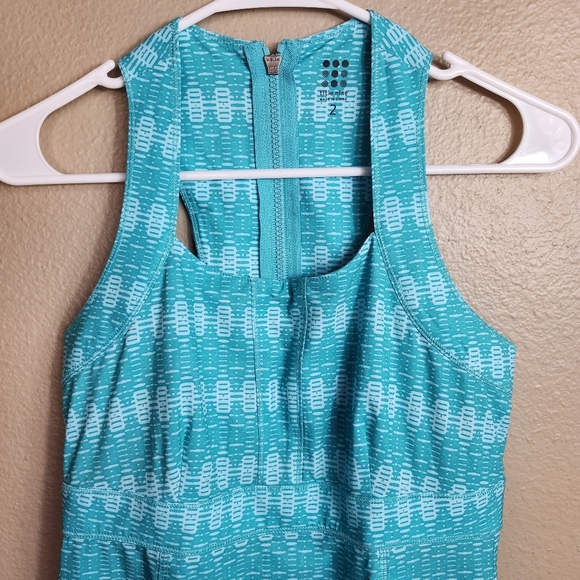 Title Nine Womens |2| Nimblene Trouble Turquoise Geometric Print - Picture 2 of 9